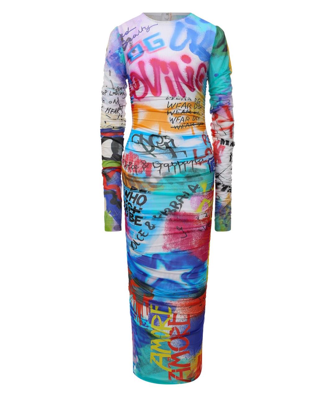 DOLCE&GABBANA Мульти полиамидовое коктейльное платье, фото 9