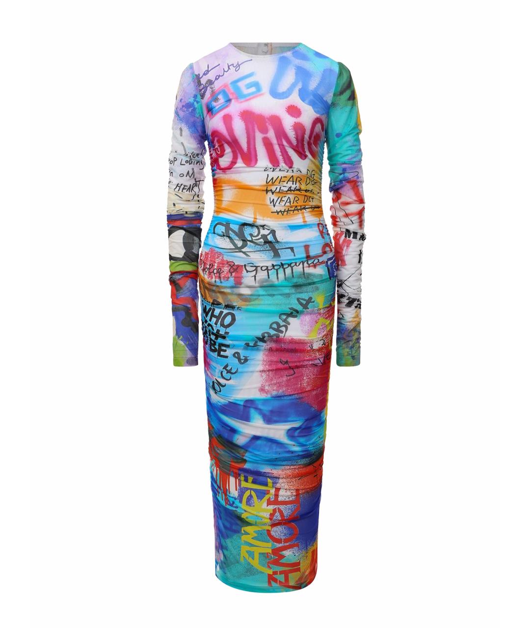 DOLCE&GABBANA Мульти полиамидовое коктейльное платье, фото 1