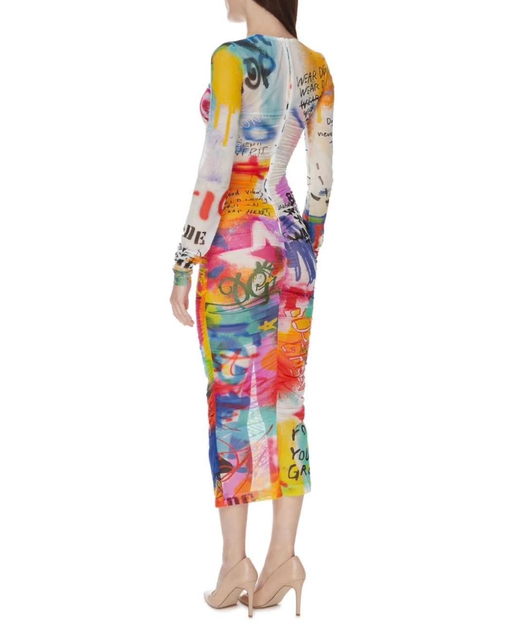 DOLCE&GABBANA Мульти полиамидовое коктейльное платье, фото 8