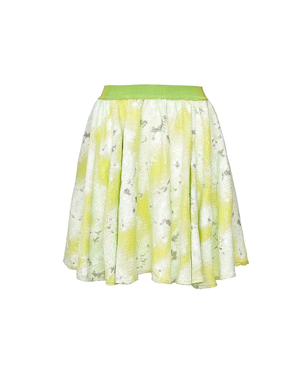 TWIN-SET Зеленая вискозная юбка мини, фото 8