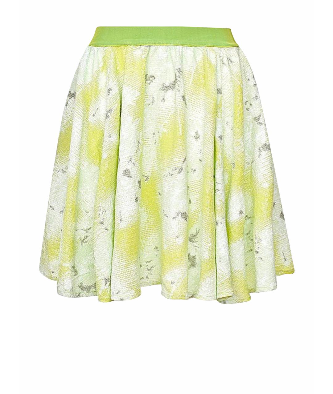 TWIN-SET Зеленая вискозная юбка мини, фото 1