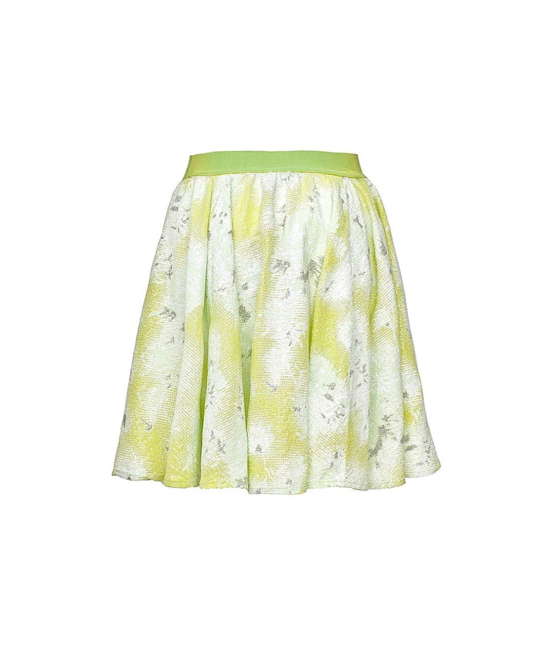TWIN-SET Зеленая вискозная юбка мини, фото 2