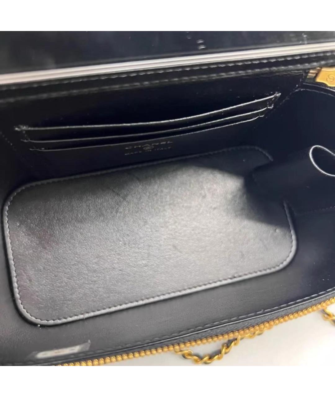 CHANEL Черная кожаная сумка через плечо, фото 8