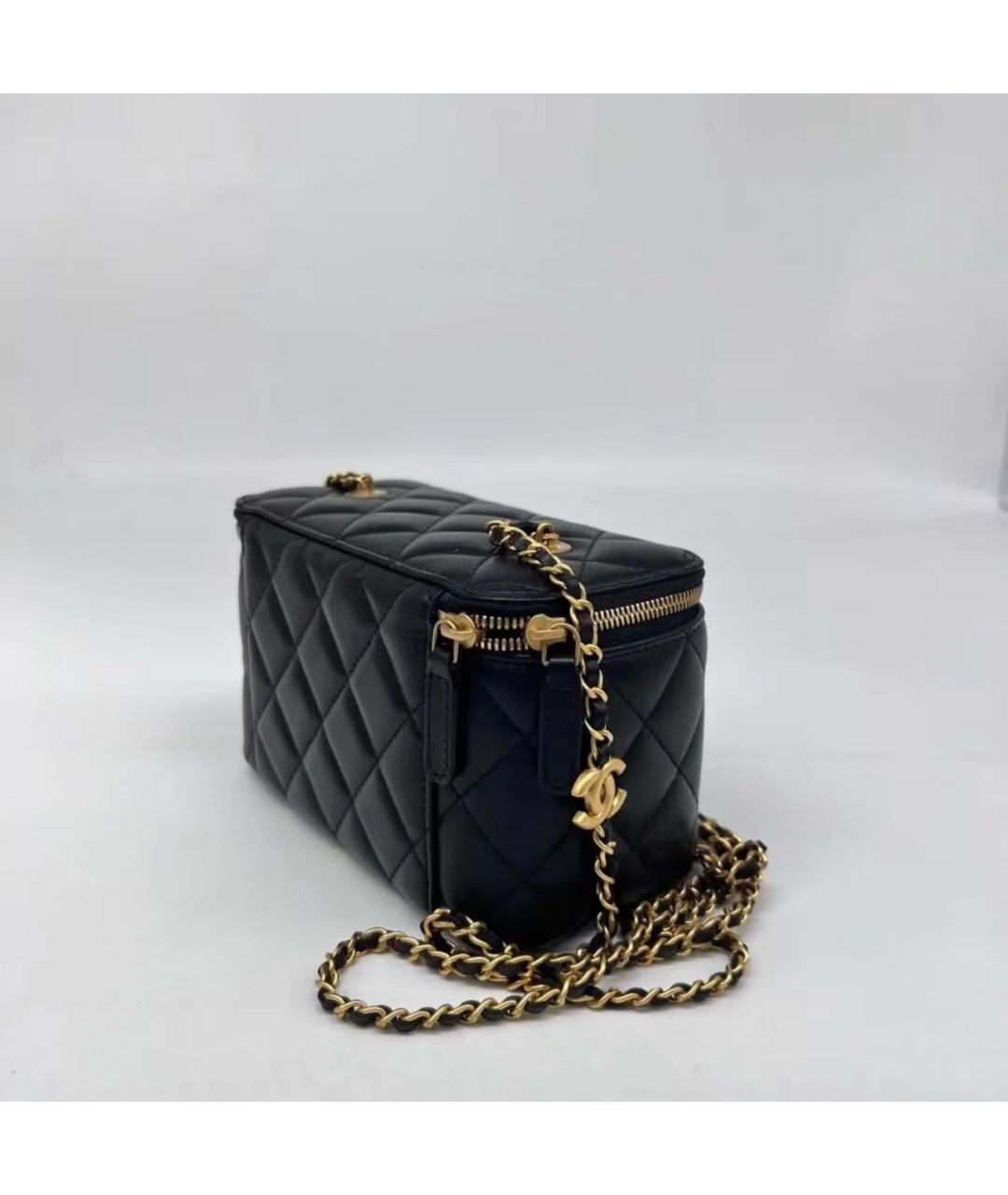 CHANEL Черная кожаная сумка через плечо, фото 5