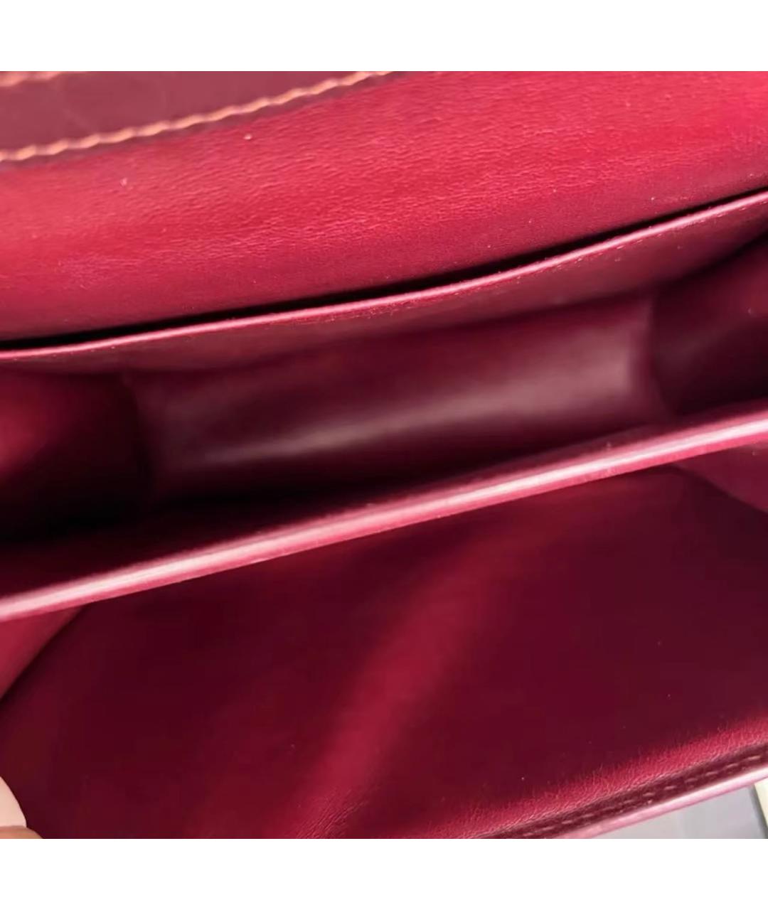 CELINE Бордовая кожаная сумка через плечо, фото 8