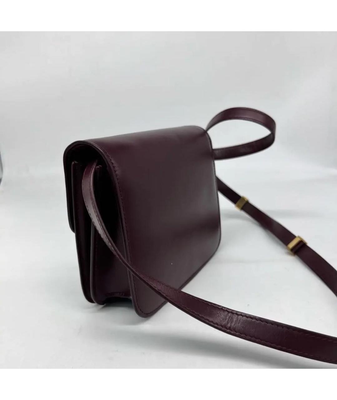 CELINE Бордовая кожаная сумка через плечо, фото 4