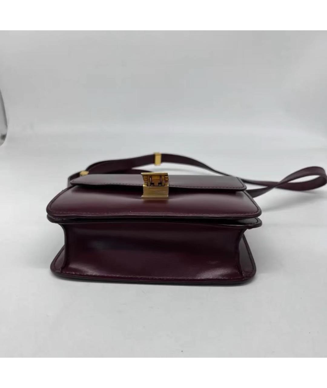 CELINE Бордовая кожаная сумка через плечо, фото 7