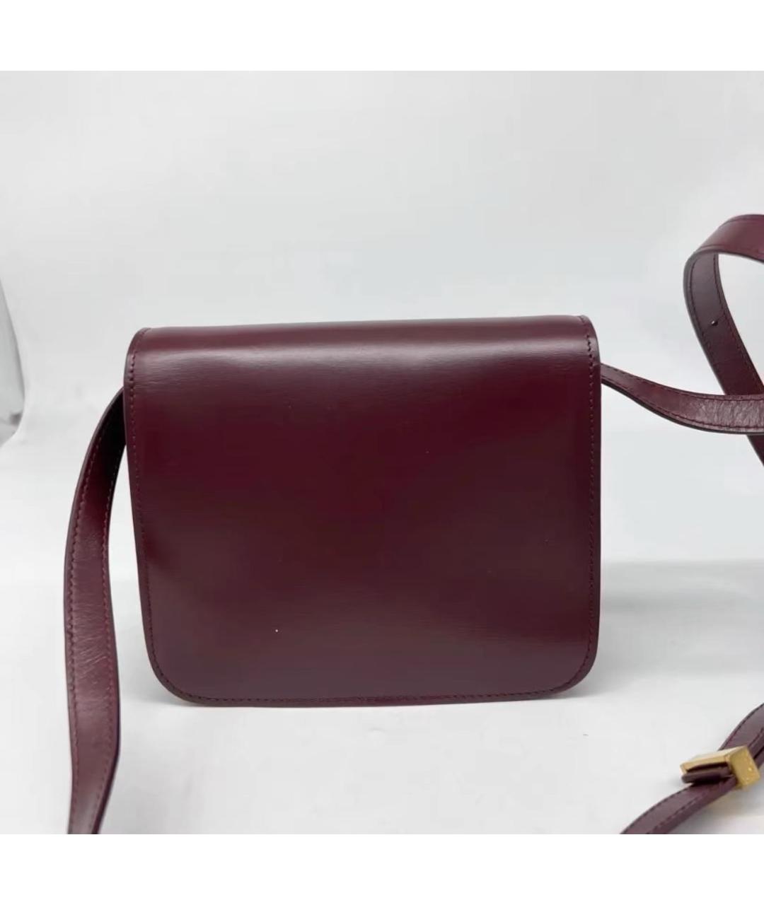 CELINE Бордовая кожаная сумка через плечо, фото 5