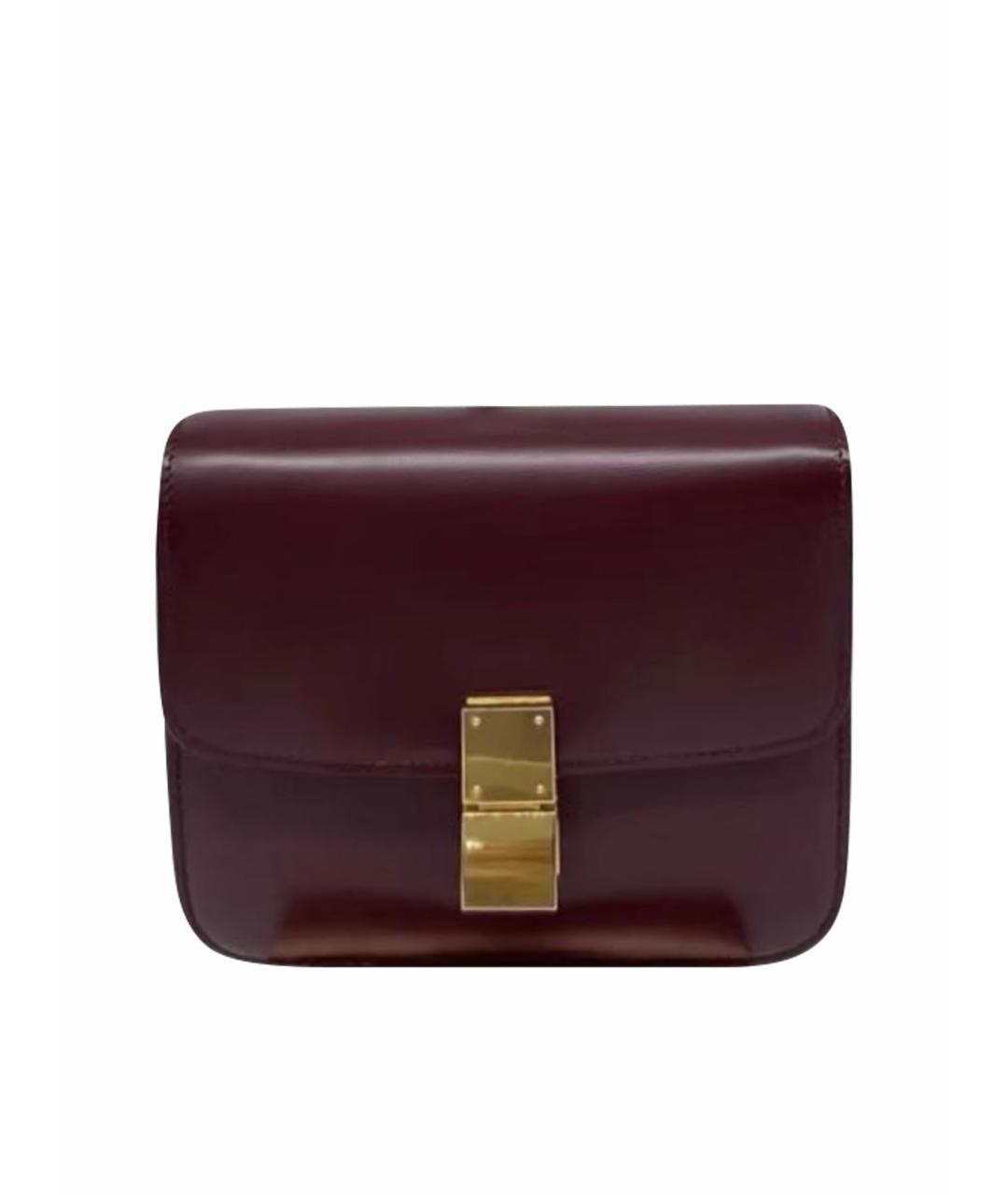 CELINE Бордовая кожаная сумка через плечо, фото 1