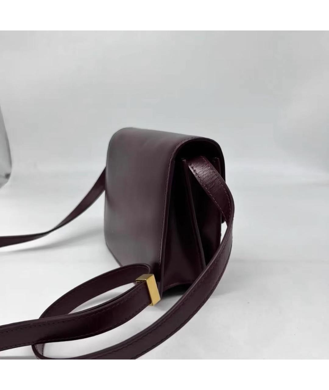 CELINE Бордовая кожаная сумка через плечо, фото 6