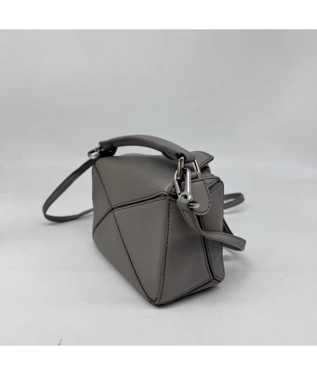 LOEWE Серая кожаная сумка через плечо, фото 8