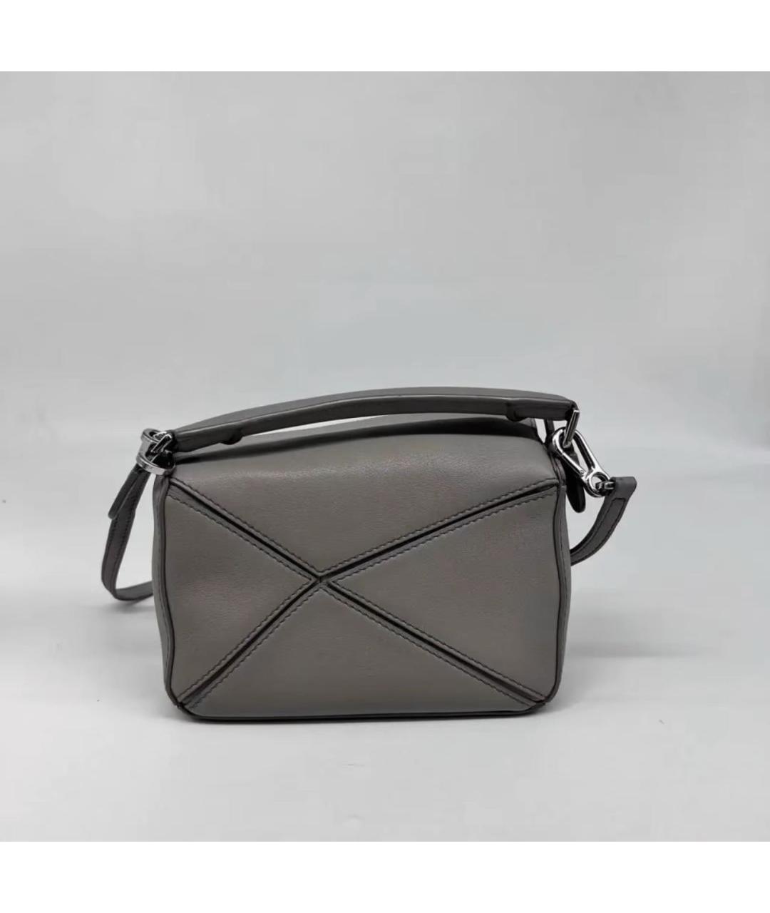LOEWE Серая кожаная сумка через плечо, фото 7