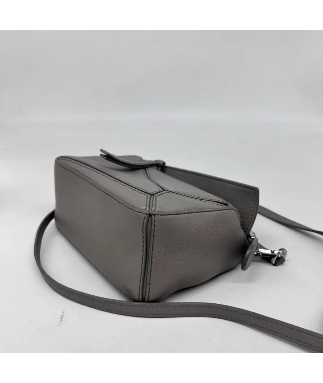 LOEWE Серая кожаная сумка через плечо, фото 6