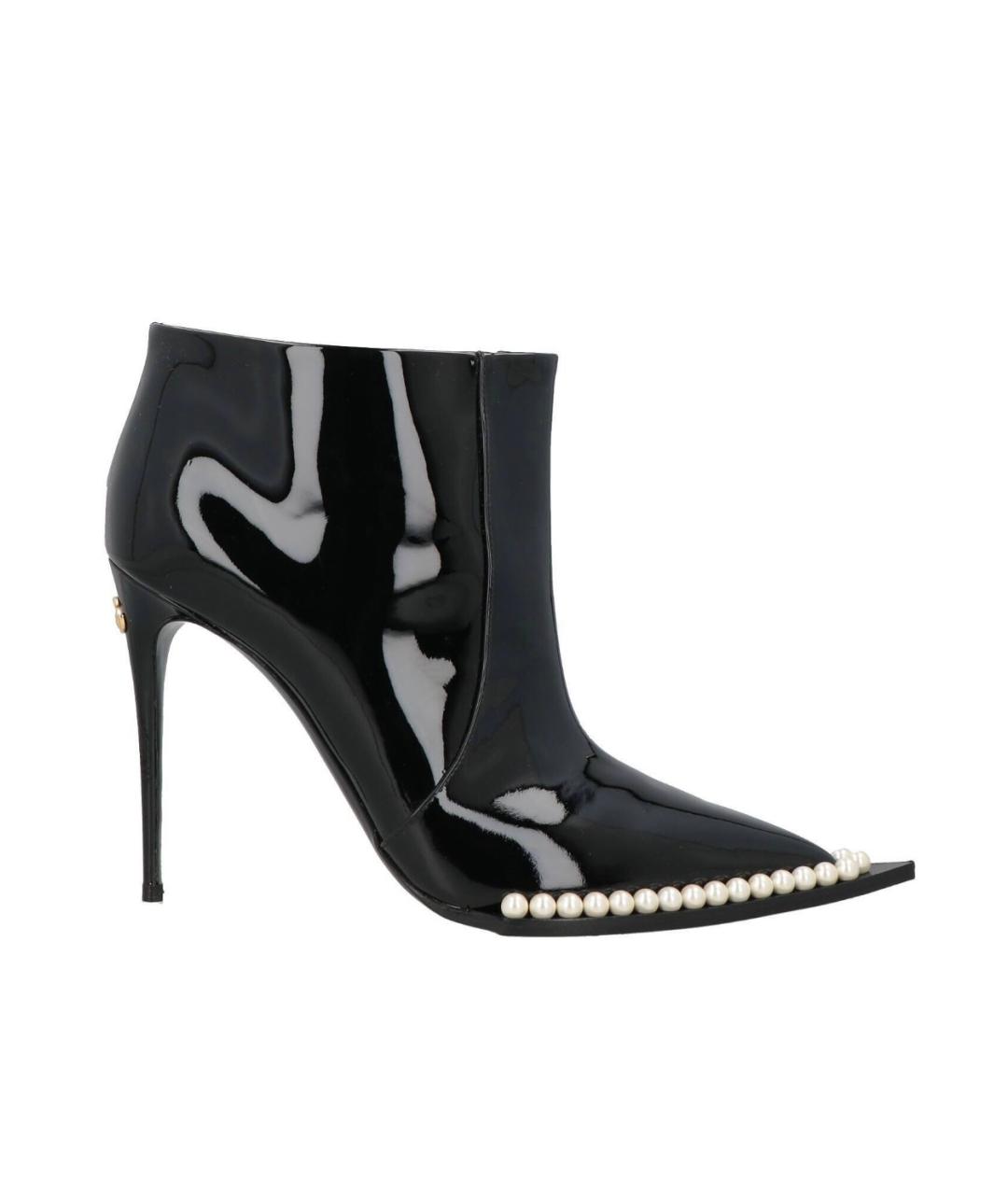 DOLCE&GABBANA Черные ботильоны из лакированной кожи, фото 1
