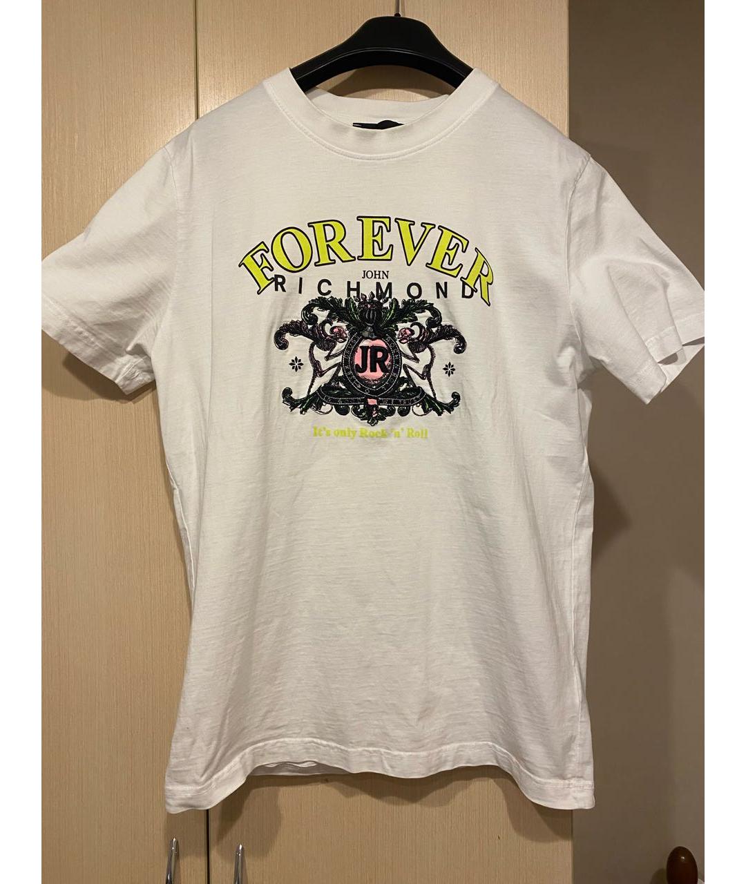 JOHN RICHMOND Белая хлопковая футболка, фото 6