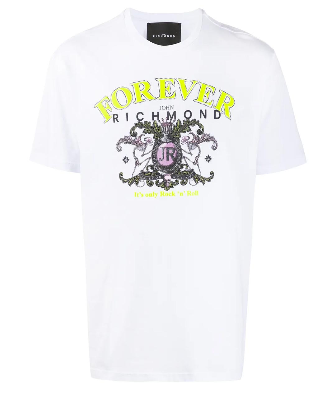 JOHN RICHMOND Белая хлопковая футболка, фото 1