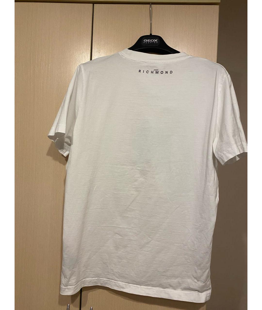 JOHN RICHMOND Белая хлопковая футболка, фото 2
