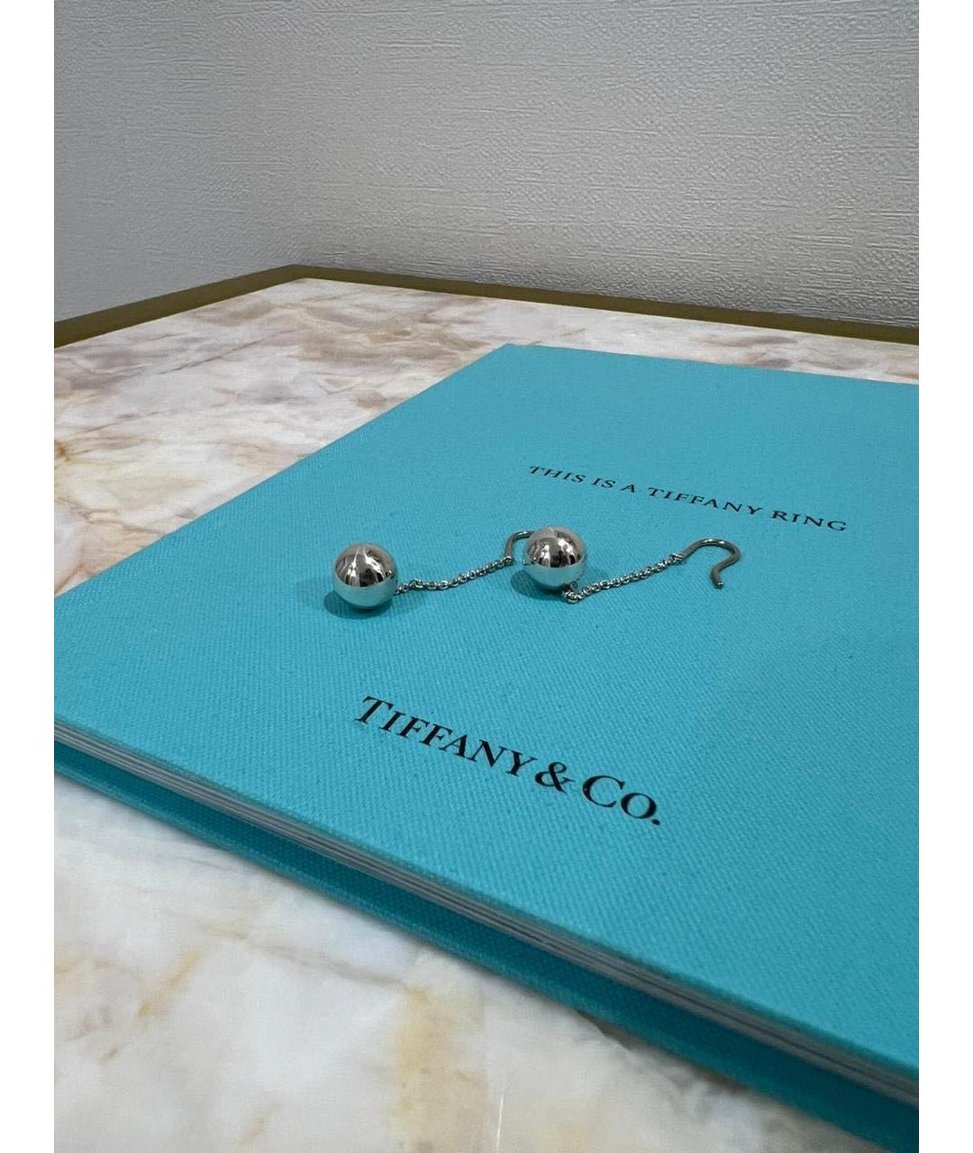 TIFFANY&CO Белые серебряные серьги, фото 2