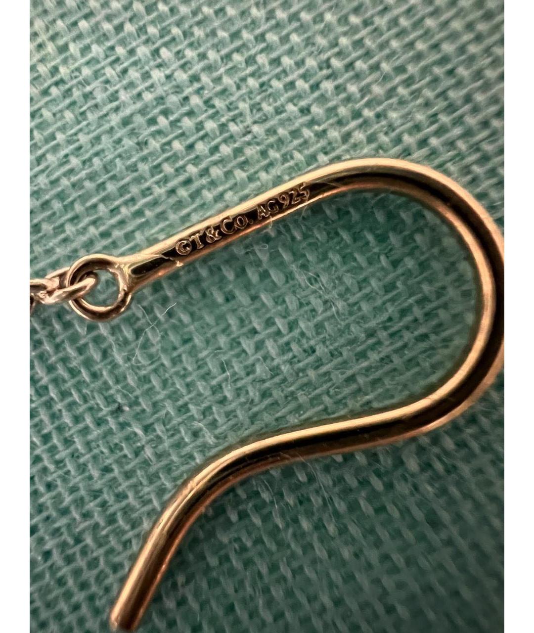 TIFFANY&CO Белые серебряные серьги, фото 4