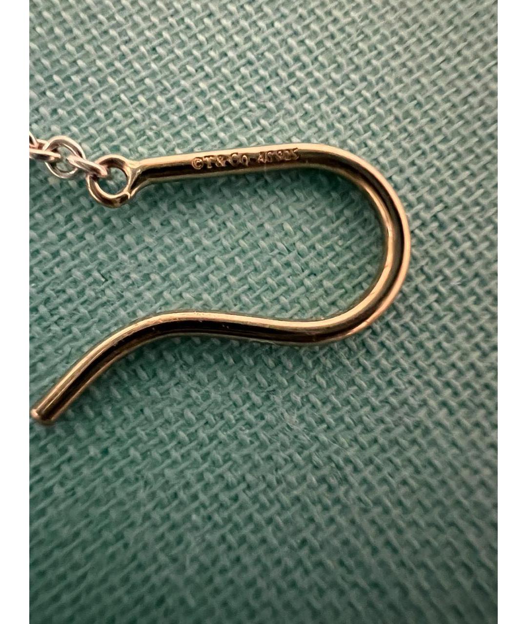 TIFFANY&CO Белые серебряные серьги, фото 3