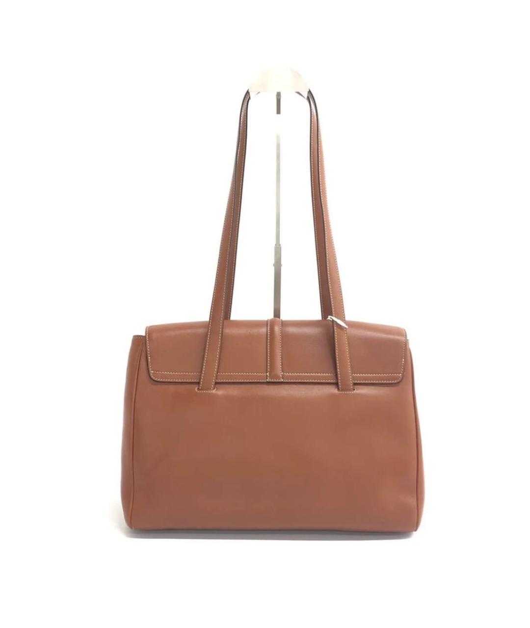 CELINE Коричневая кожаная сумка через плечо, фото 2
