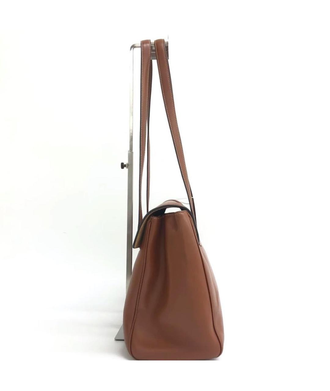 CELINE Коричневая кожаная сумка через плечо, фото 3