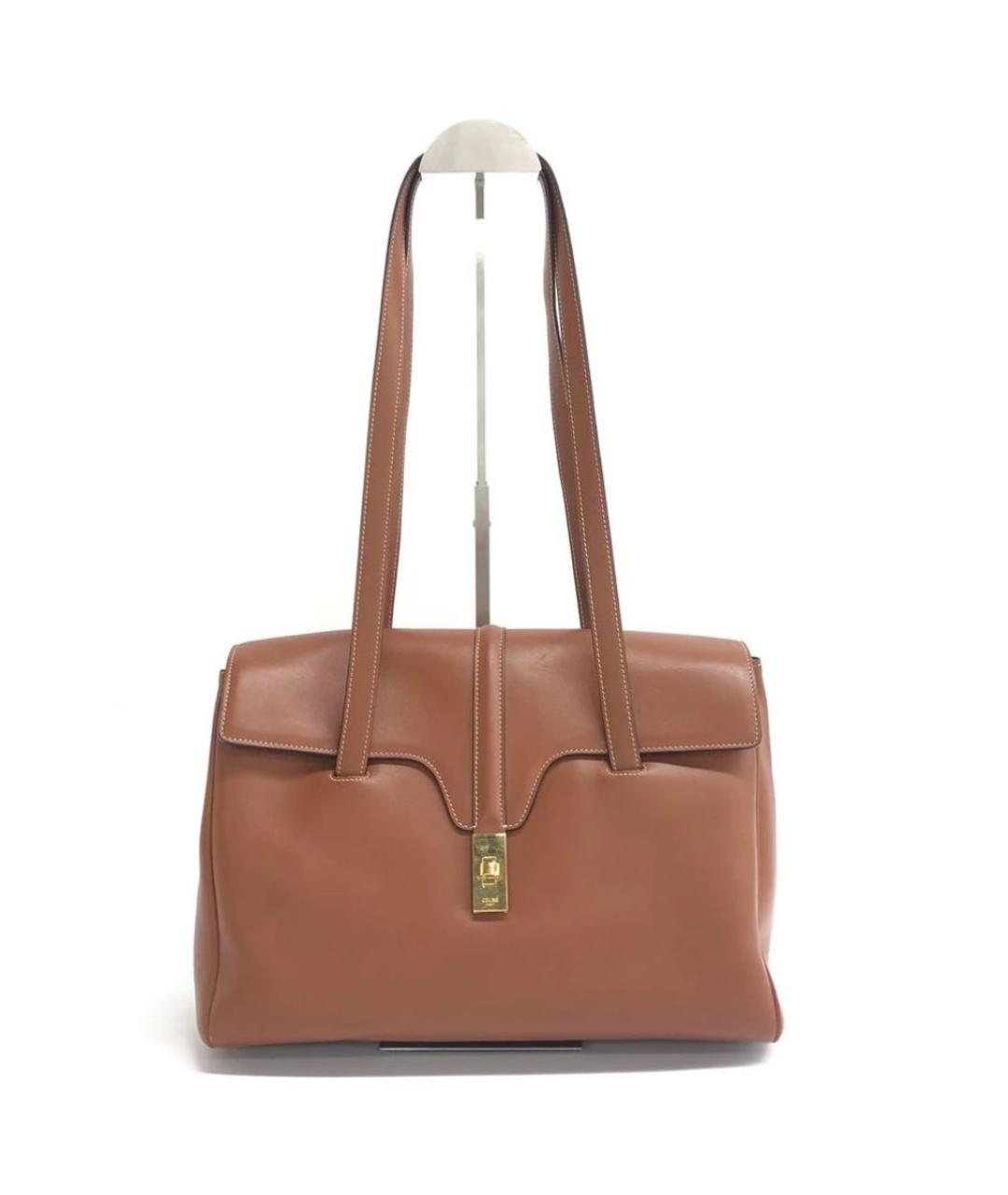 CELINE Коричневая кожаная сумка через плечо, фото 4