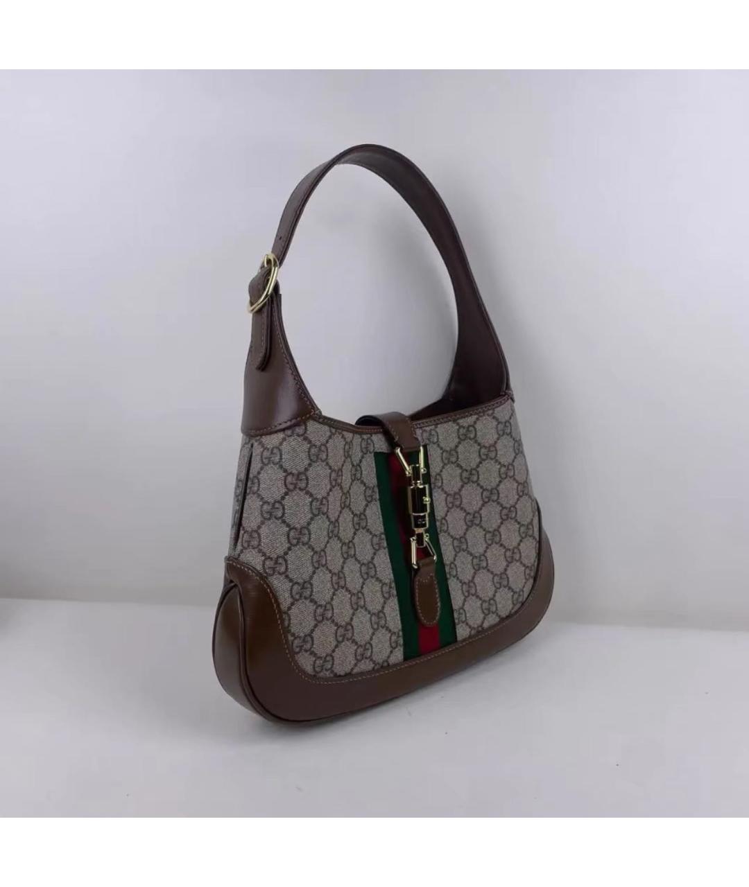 GUCCI Коричневая кожаная сумка с короткими ручками, фото 2