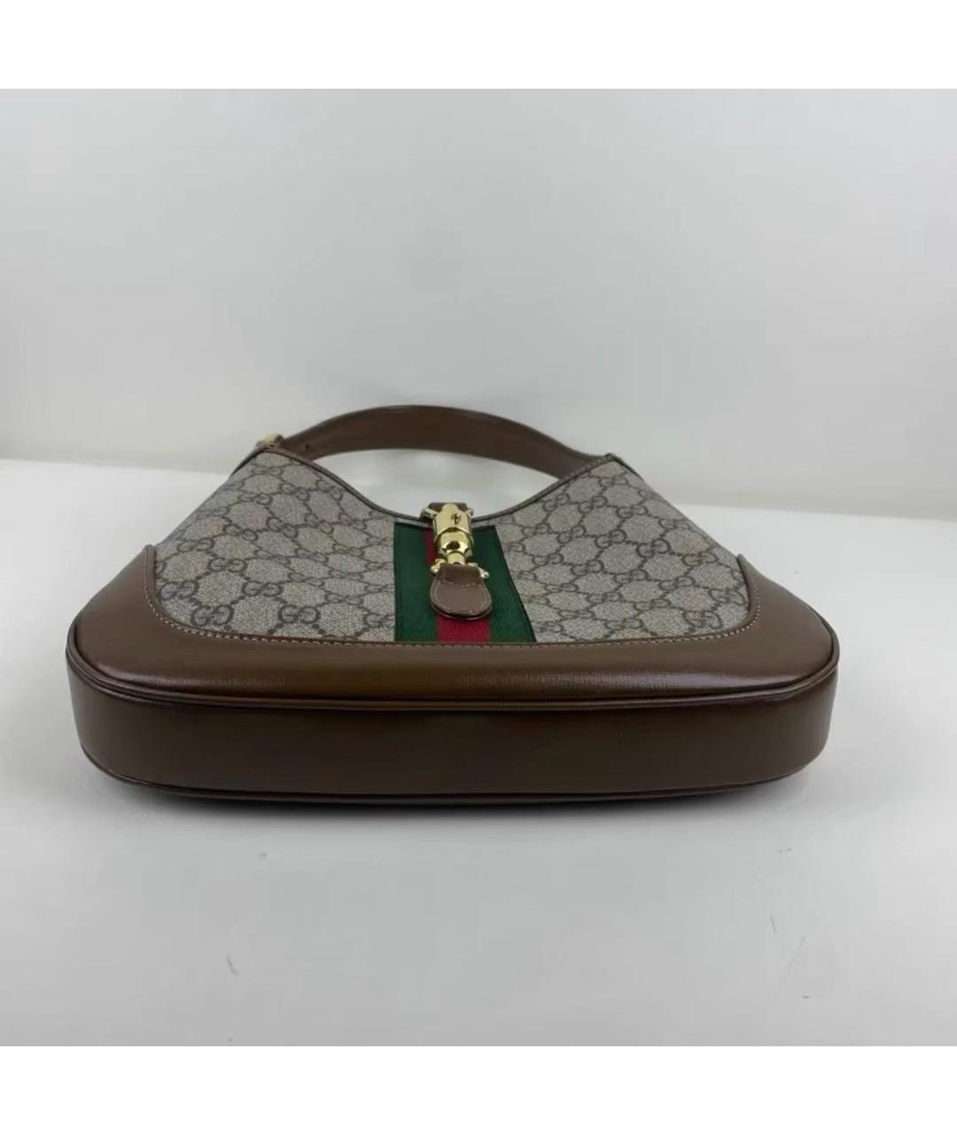 GUCCI Коричневая кожаная сумка с короткими ручками, фото 8