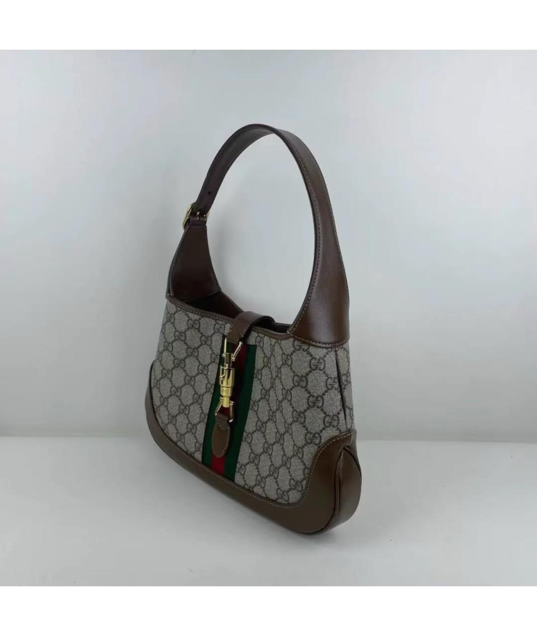 GUCCI Коричневая кожаная сумка с короткими ручками, фото 3