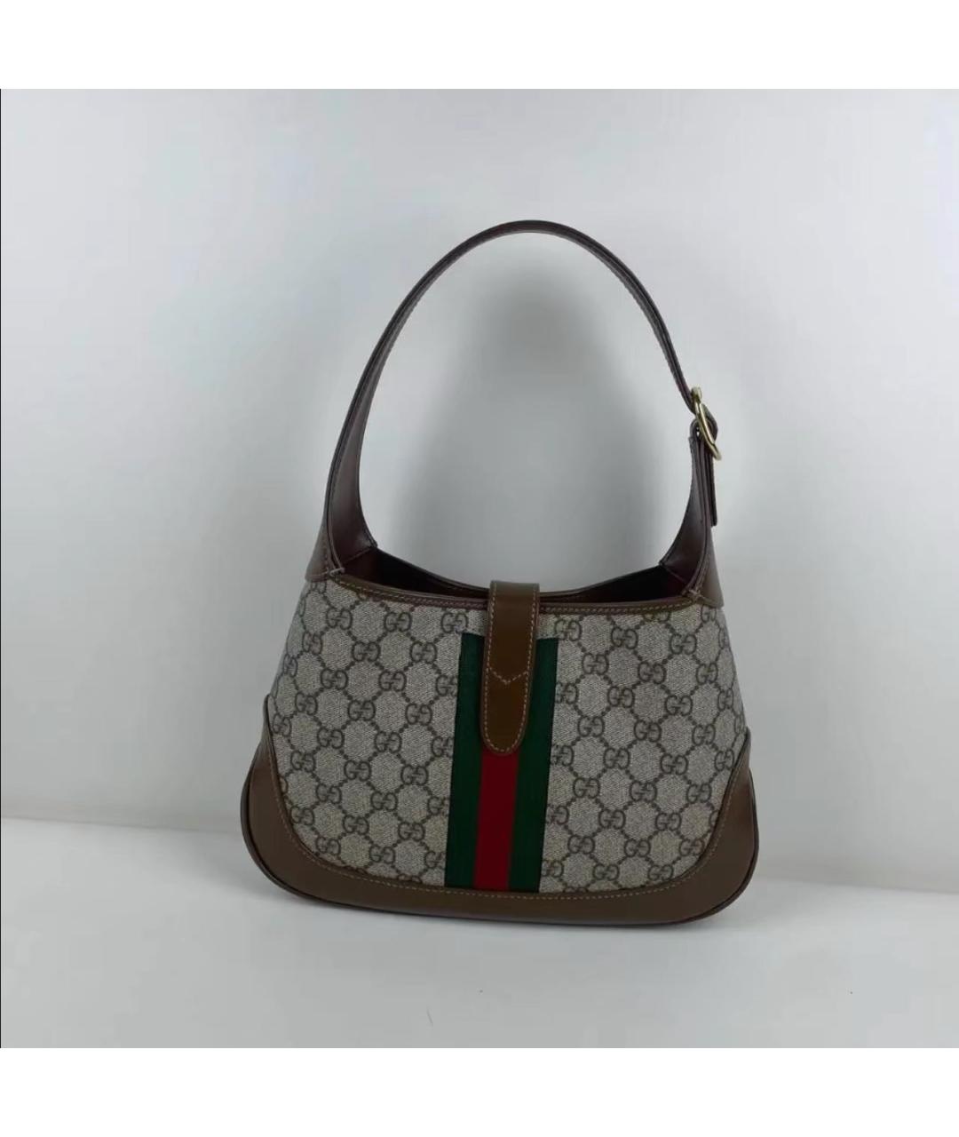 GUCCI Коричневая кожаная сумка с короткими ручками, фото 4