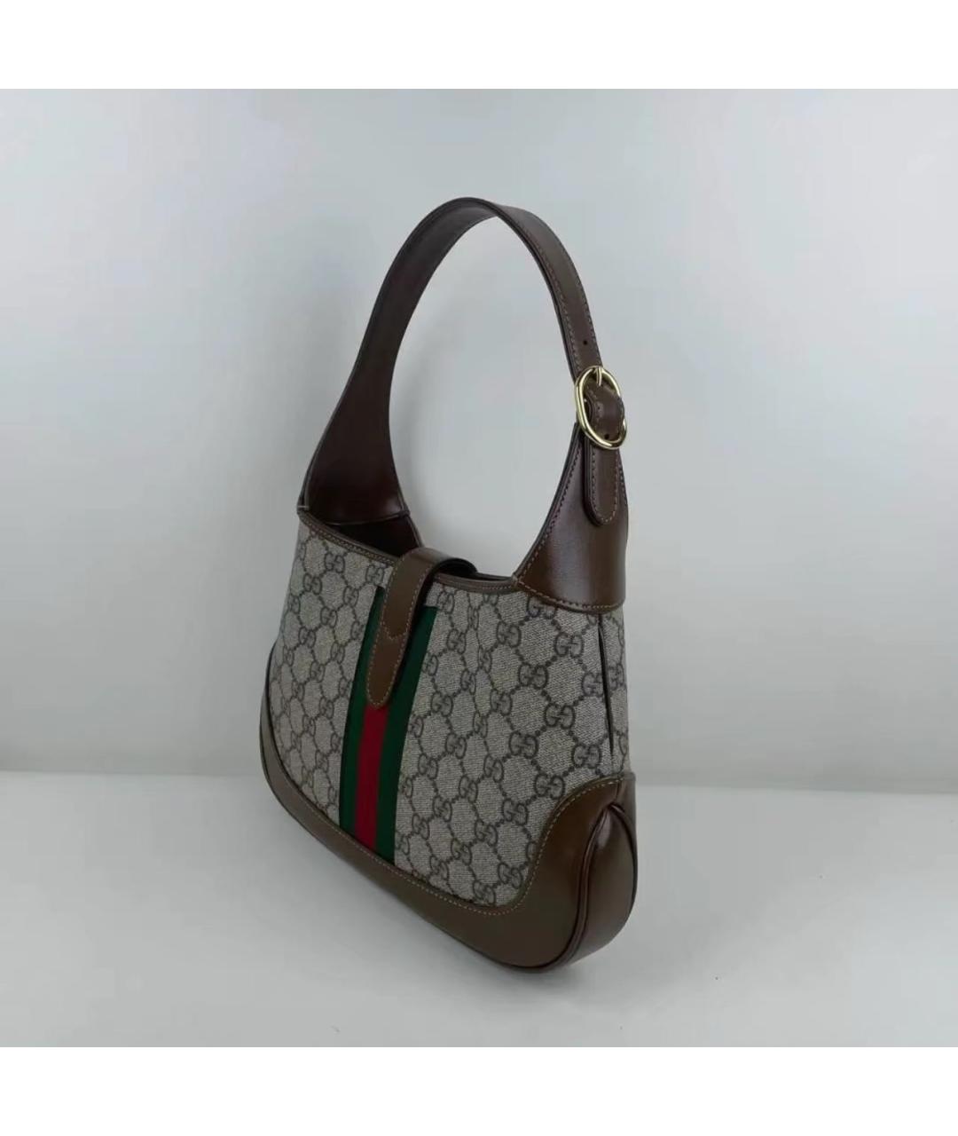 GUCCI Коричневая кожаная сумка с короткими ручками, фото 7