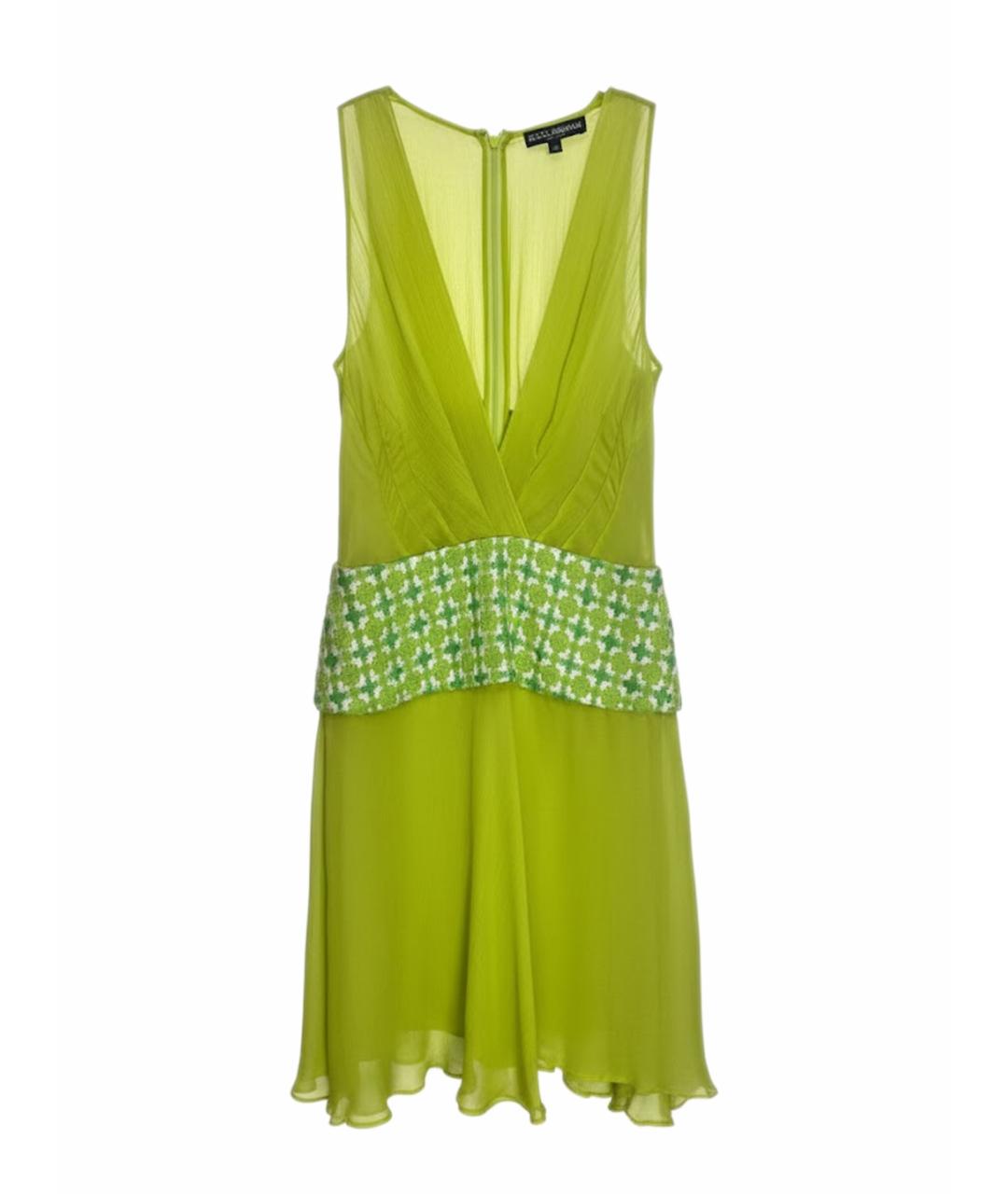 DOLCE&GABBANA Салатовыое шелковое коктейльное платье, фото 1