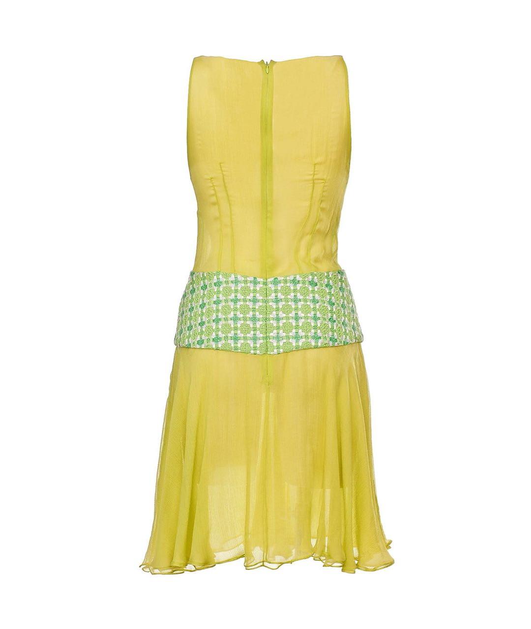 DOLCE&GABBANA Салатовыое шелковое коктейльное платье, фото 8