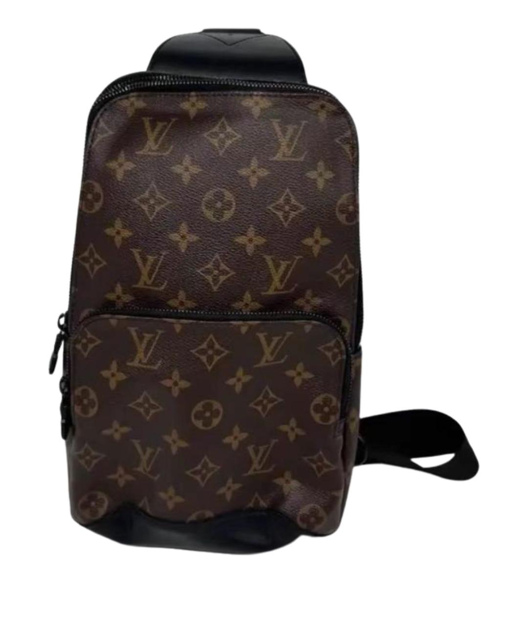 LOUIS VUITTON Коричневая кожаная сумка на плечо, фото 1
