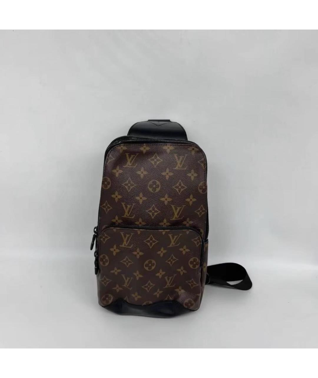 LOUIS VUITTON Коричневая кожаная сумка на плечо, фото 9