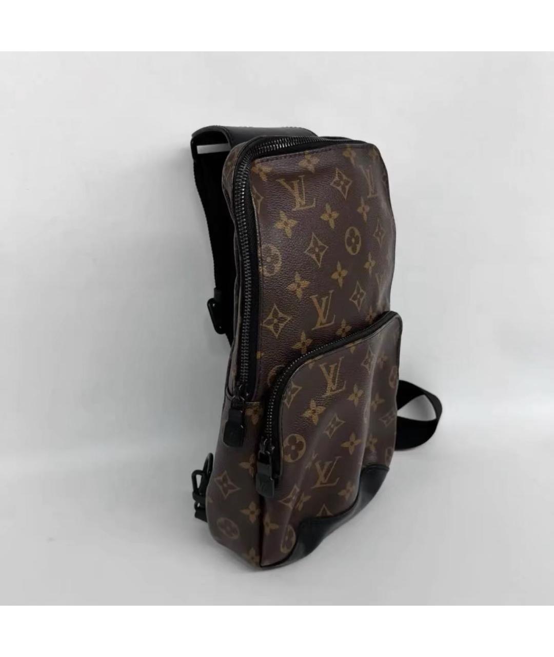 LOUIS VUITTON Коричневая кожаная сумка на плечо, фото 2