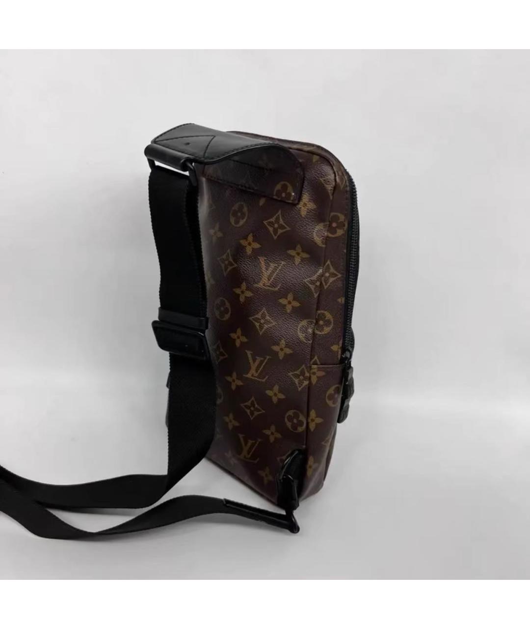 LOUIS VUITTON Коричневая кожаная сумка на плечо, фото 6