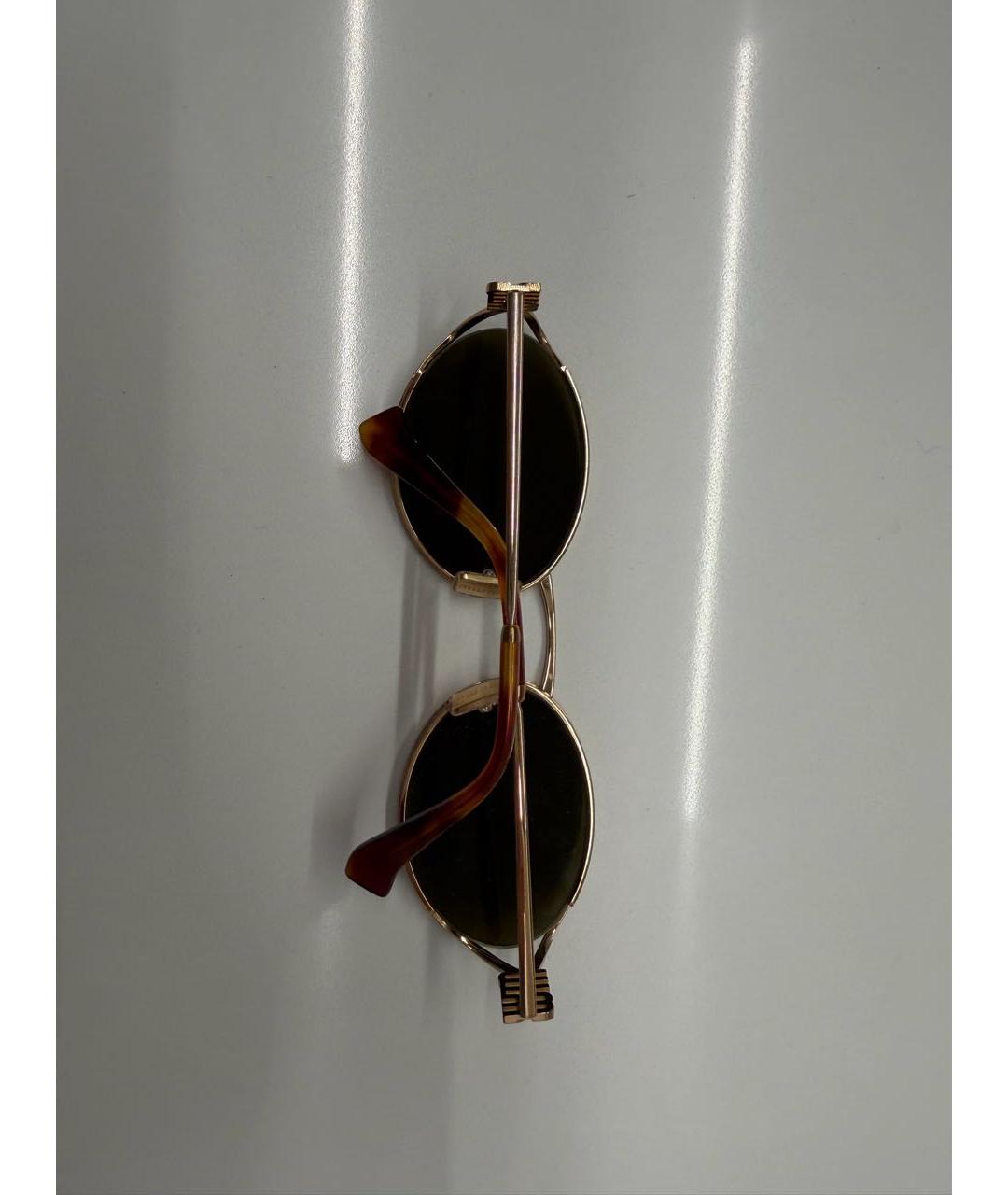 MIU MIU Золотые металлические солнцезащитные очки, фото 4