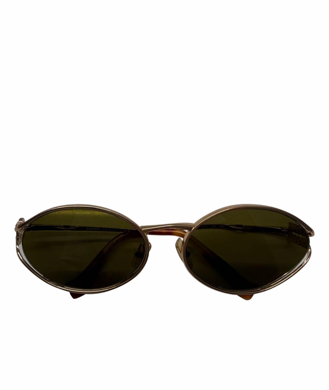 MIU MIU Золотые металлические солнцезащитные очки, фото 1