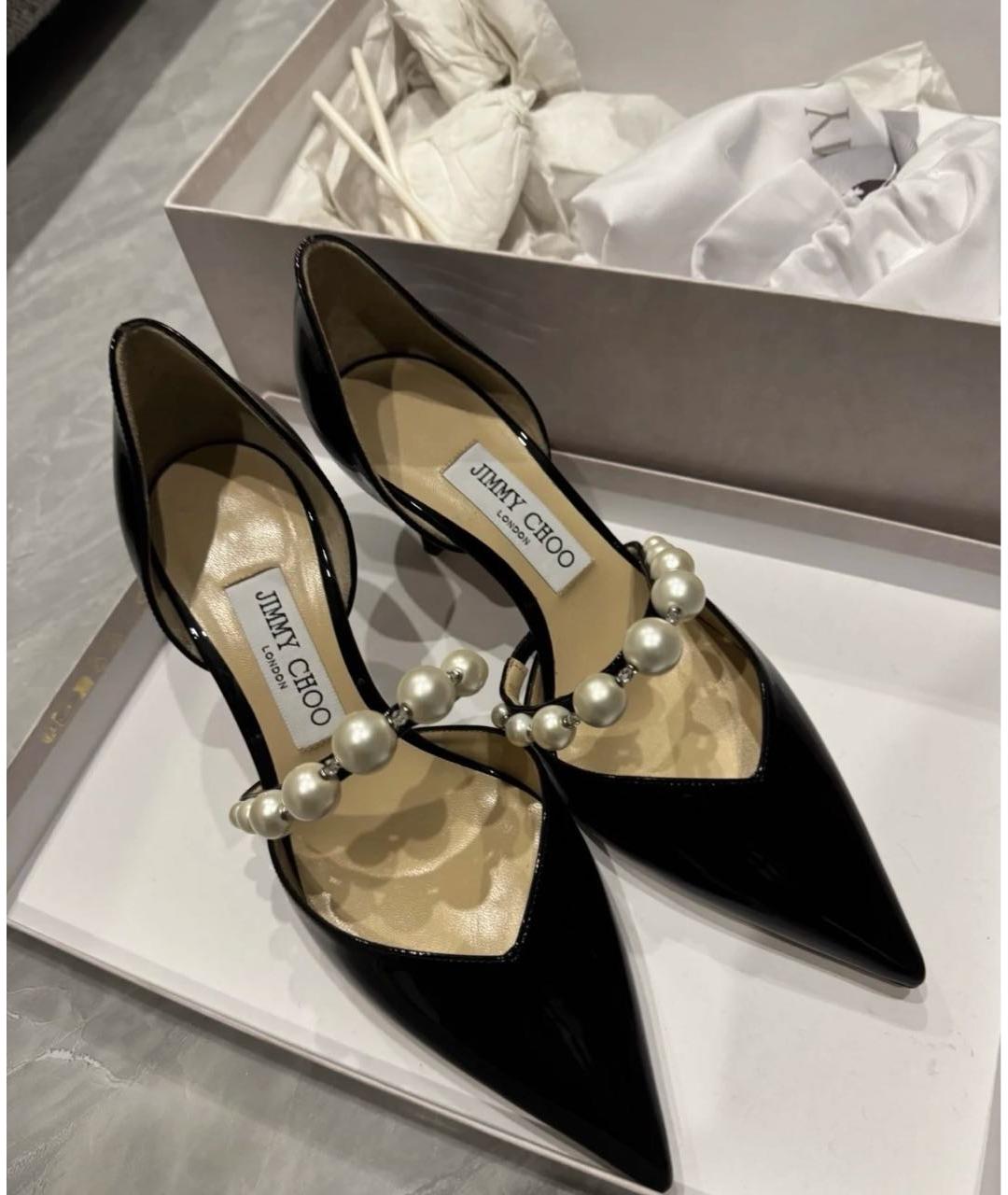 JIMMY CHOO Черные туфли из лакированной кожи, фото 6