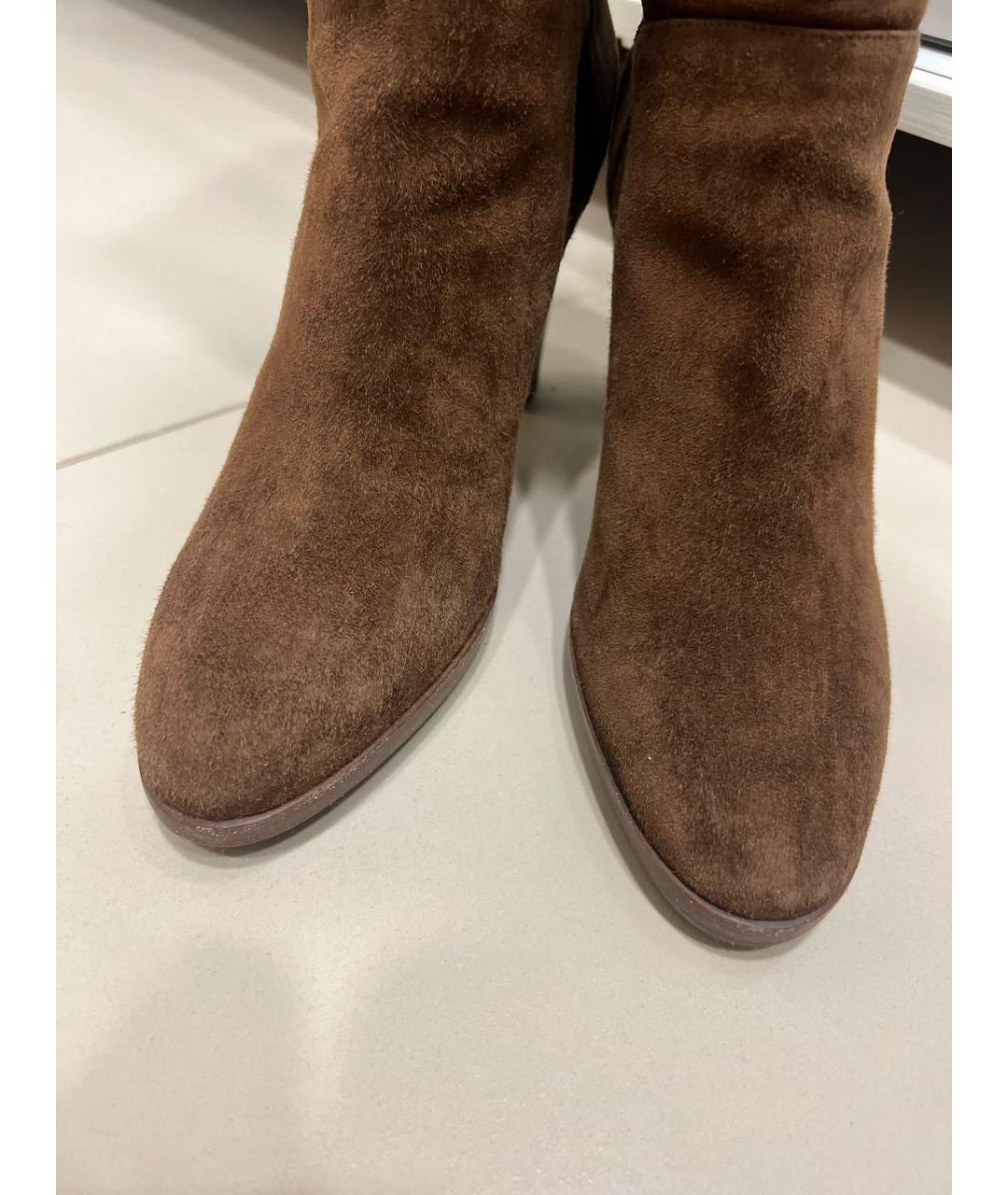 LORO PIANA Коричневые замшевые сапоги, фото 4