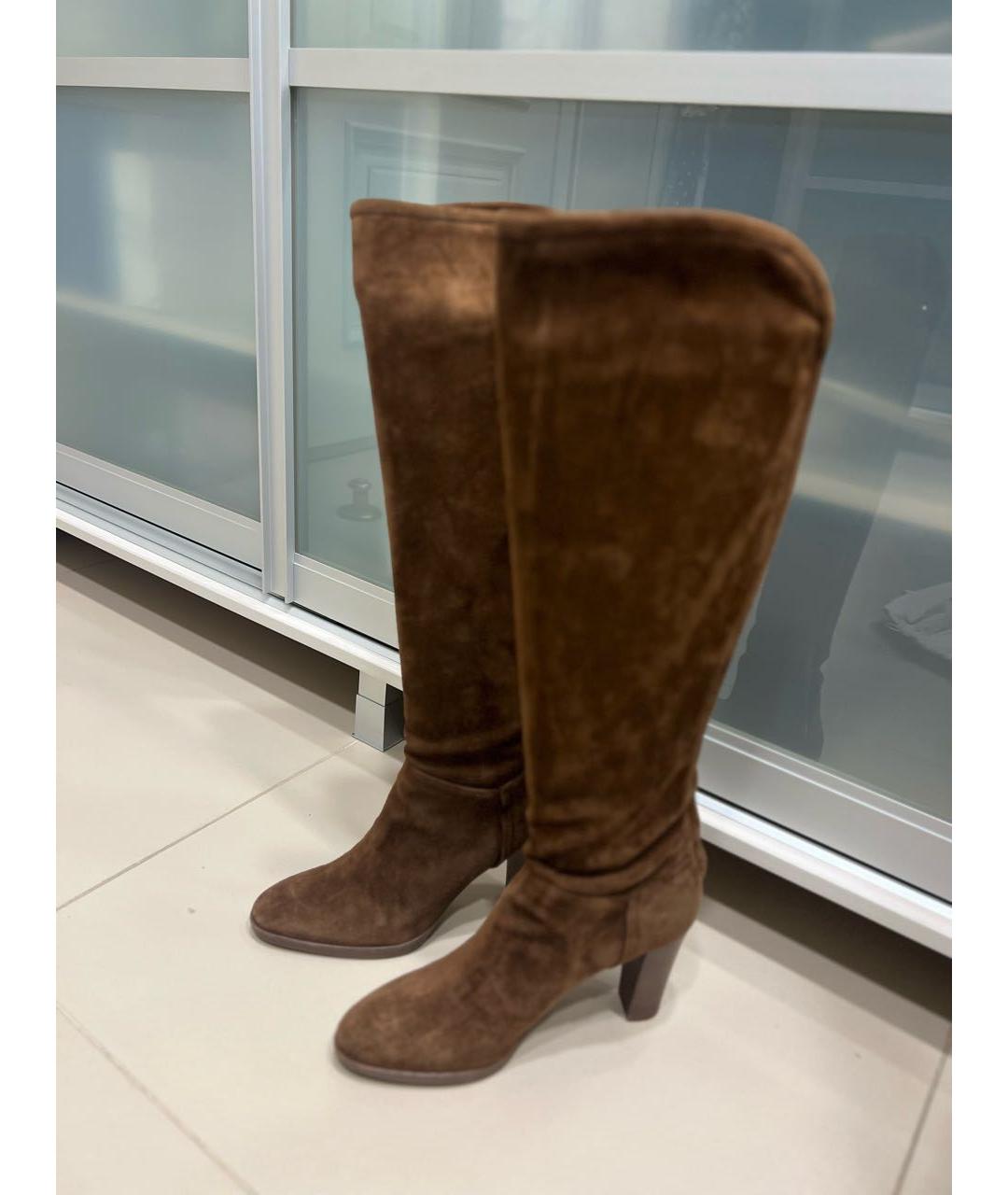 LORO PIANA Коричневые замшевые сапоги, фото 3