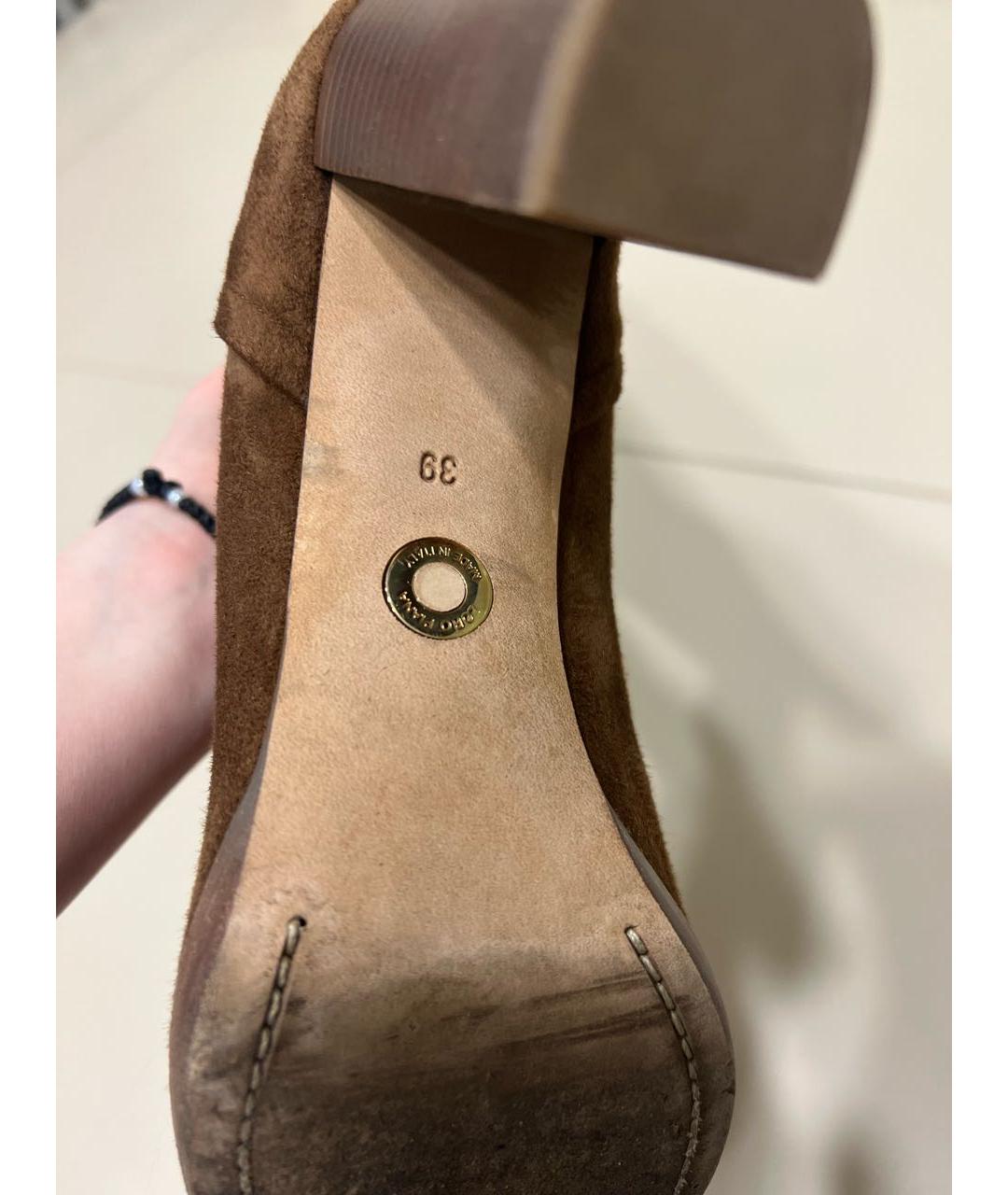 LORO PIANA Коричневые замшевые сапоги, фото 7