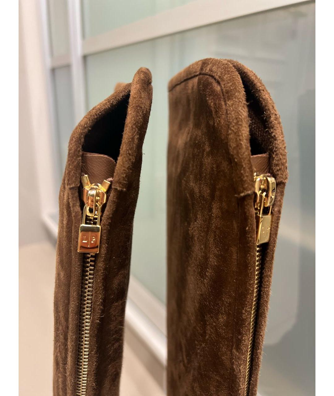 LORO PIANA Коричневые замшевые сапоги, фото 6