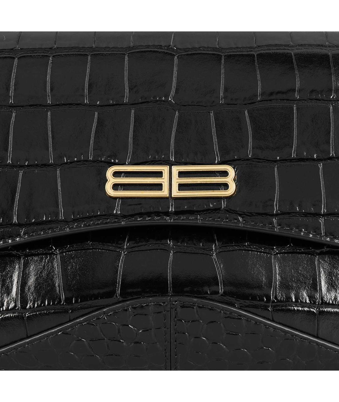 BALENCIAGA Черная кожаная сумка через плечо, фото 9