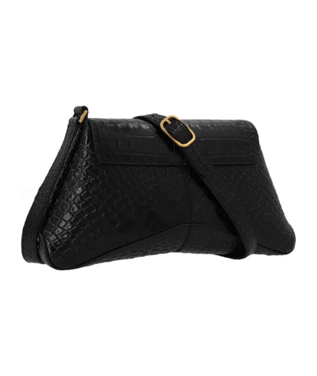 BALENCIAGA Черная кожаная сумка через плечо, фото 4