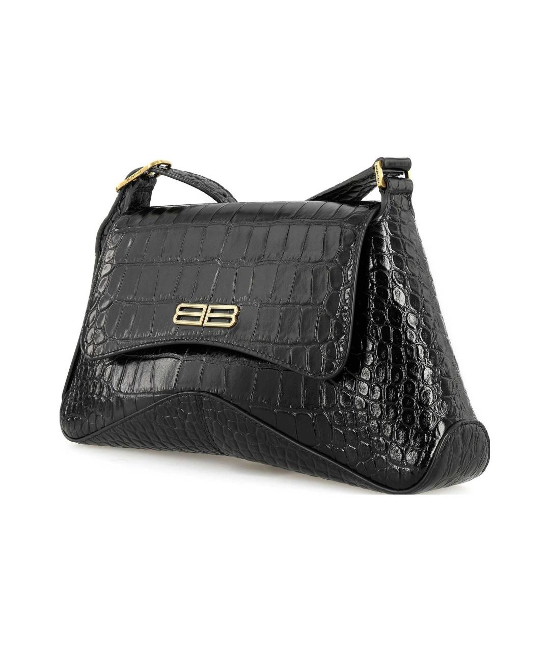 BALENCIAGA Черная кожаная сумка через плечо, фото 2