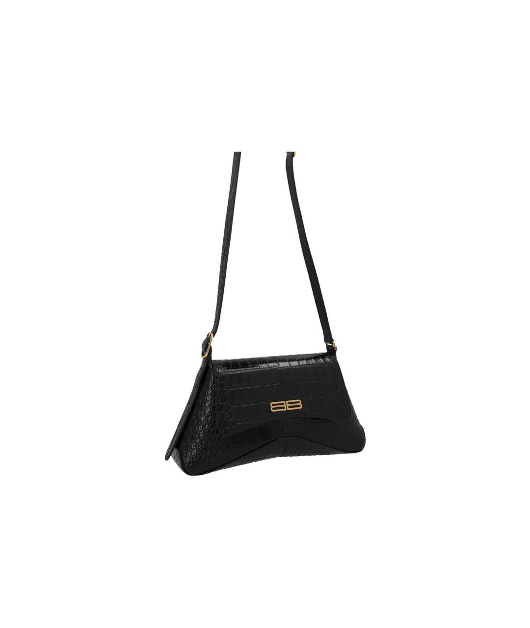 BALENCIAGA Черная кожаная сумка через плечо, фото 3