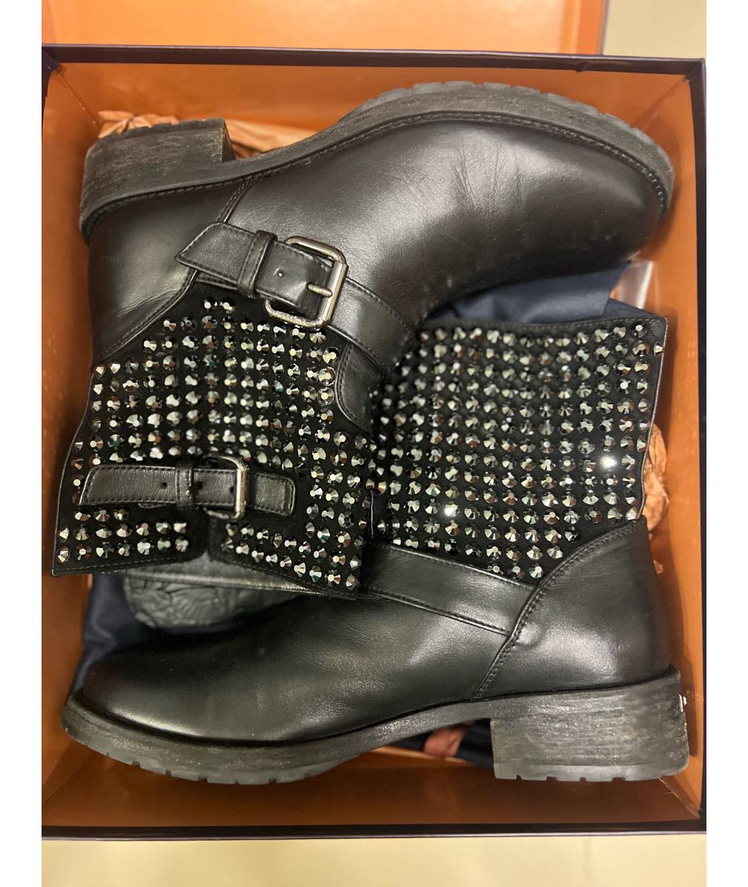 LE SILLA Черные кожаные сапоги, фото 7